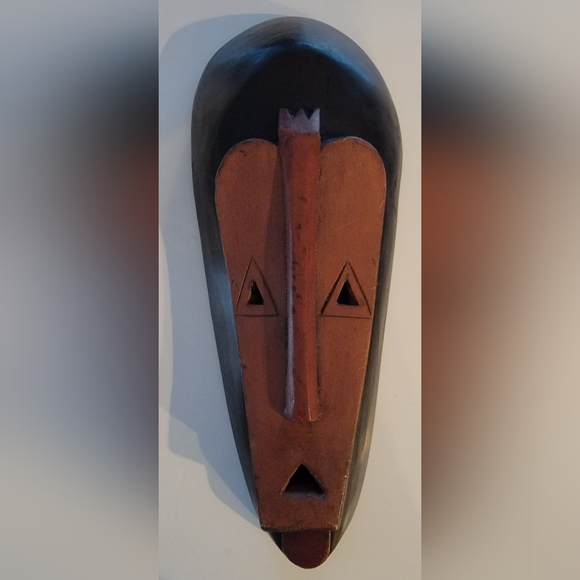 Vtg Pier 1 Ghana Collection Fank Ceremonial Mask, Hand carved wood 15" Pre-owned - Picture 6 of 6